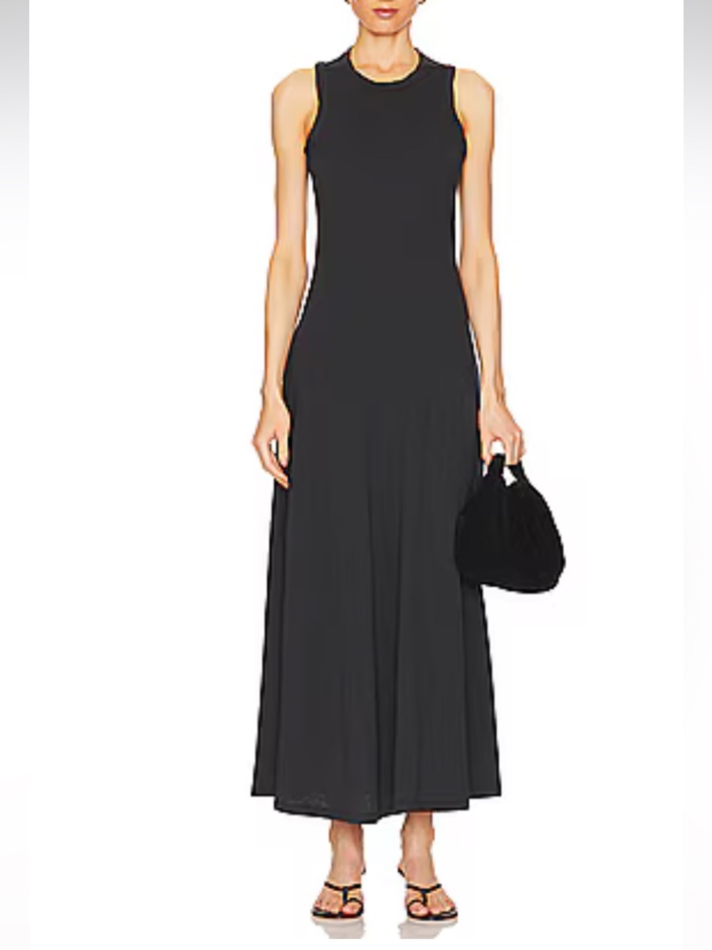 New rag & bone Sadie Cotton Black Sleeveless Maxi Tank Dress